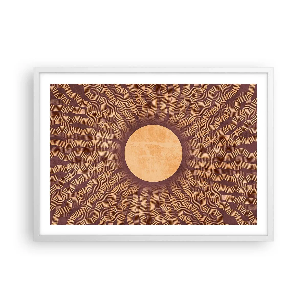 Poster in cornice bianca - L'icona del sole - 70x50 cm