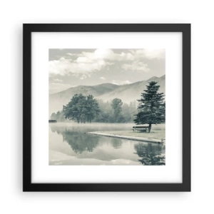 Poster in cornice nera - Il lago dorme ancora - 30x30 cm