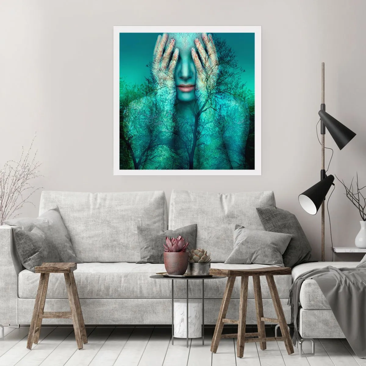 Poster - Immersa nel blu - 50x50 cm
