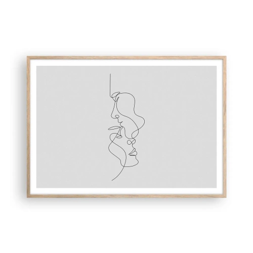 Poster in cornice rovere chiaro - Il calore dei desideri malinconici - 100x70 cm