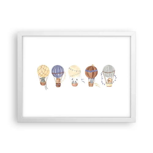 Poster in cornice bianca - Amici in viaggio - 40x30 cm