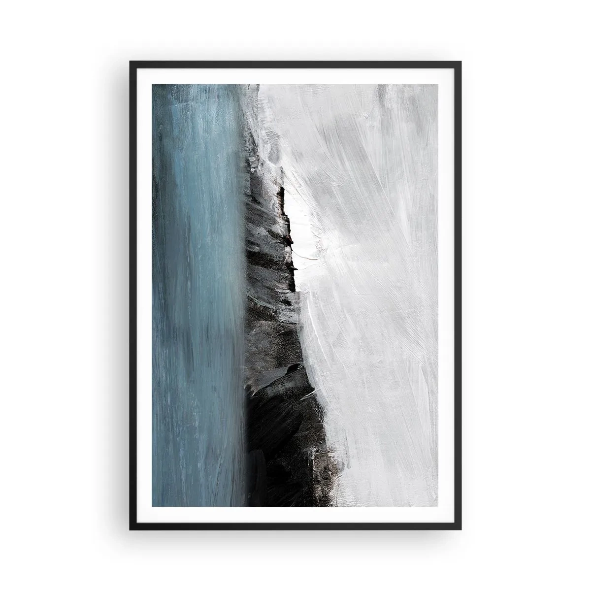 Poster in cornice nera - Acqua-terra: lo scontro degli elementi - 70x100 cm