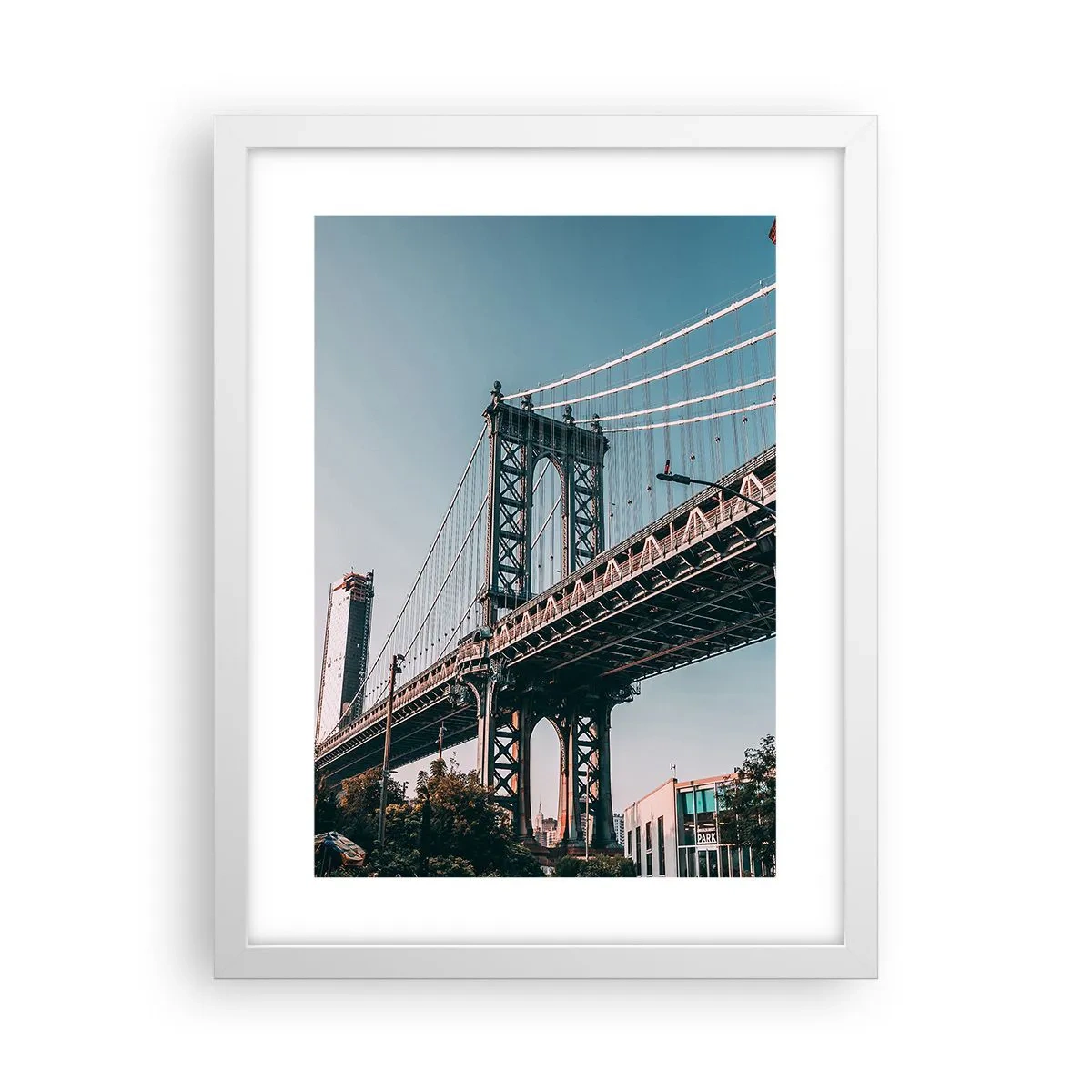 Poster in cornice bianca - Sopra le onde della città - 30x40 cm