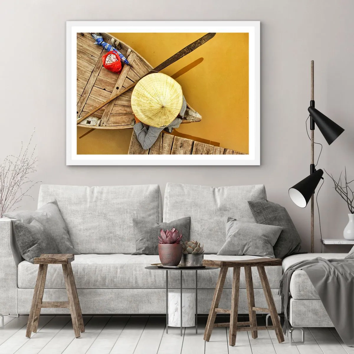 Poster in cornice bianca - Vita sul Fiume Giallo - 91x61 cm