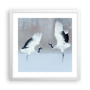 Poster in cornice bianca - Danza nella nebbia - 40x40 cm