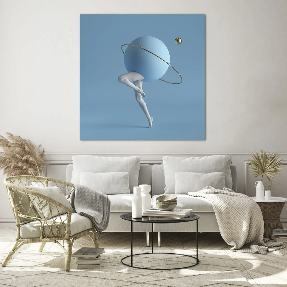 Quadro su vetro - E i pianeti folleggiano - 50x50 cm