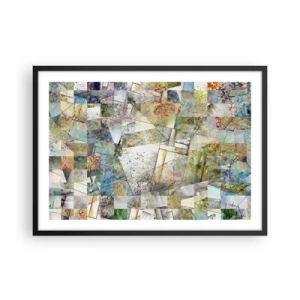 Poster in cornice nera - Astrazione colorata con forme e linee geometriche - 70x50cm - Rimpasto geometrico - Decorazione murale moderna per soggiorno e camera da letto ARTTOR