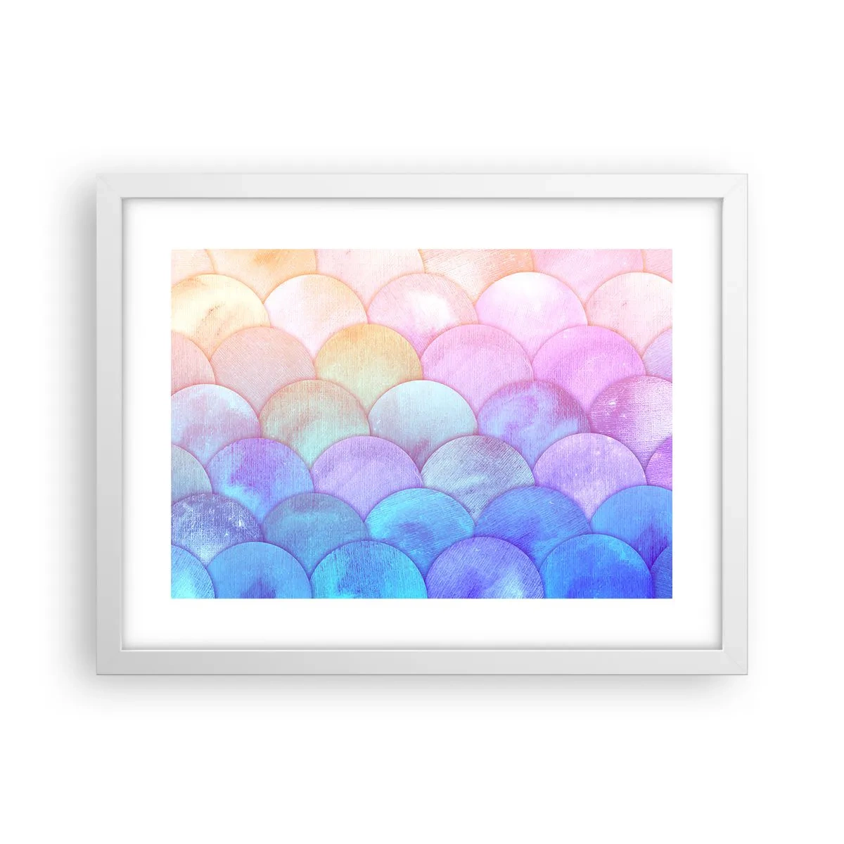 Poster in cornice bianca - Scaglie perlate - 40x30 cm