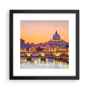 Poster in cornice nera - Tramonto sulla Città Eterna - 30x30 cm
