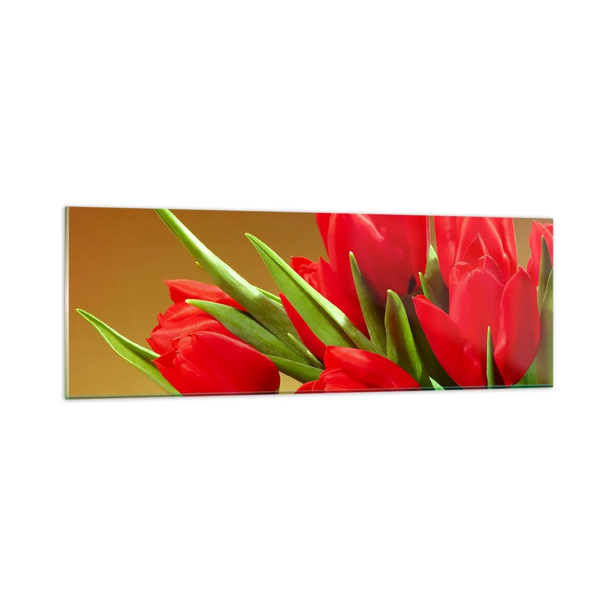 Quadro su vetro - Un mazzo di gioia primaverile - 90x30 cm