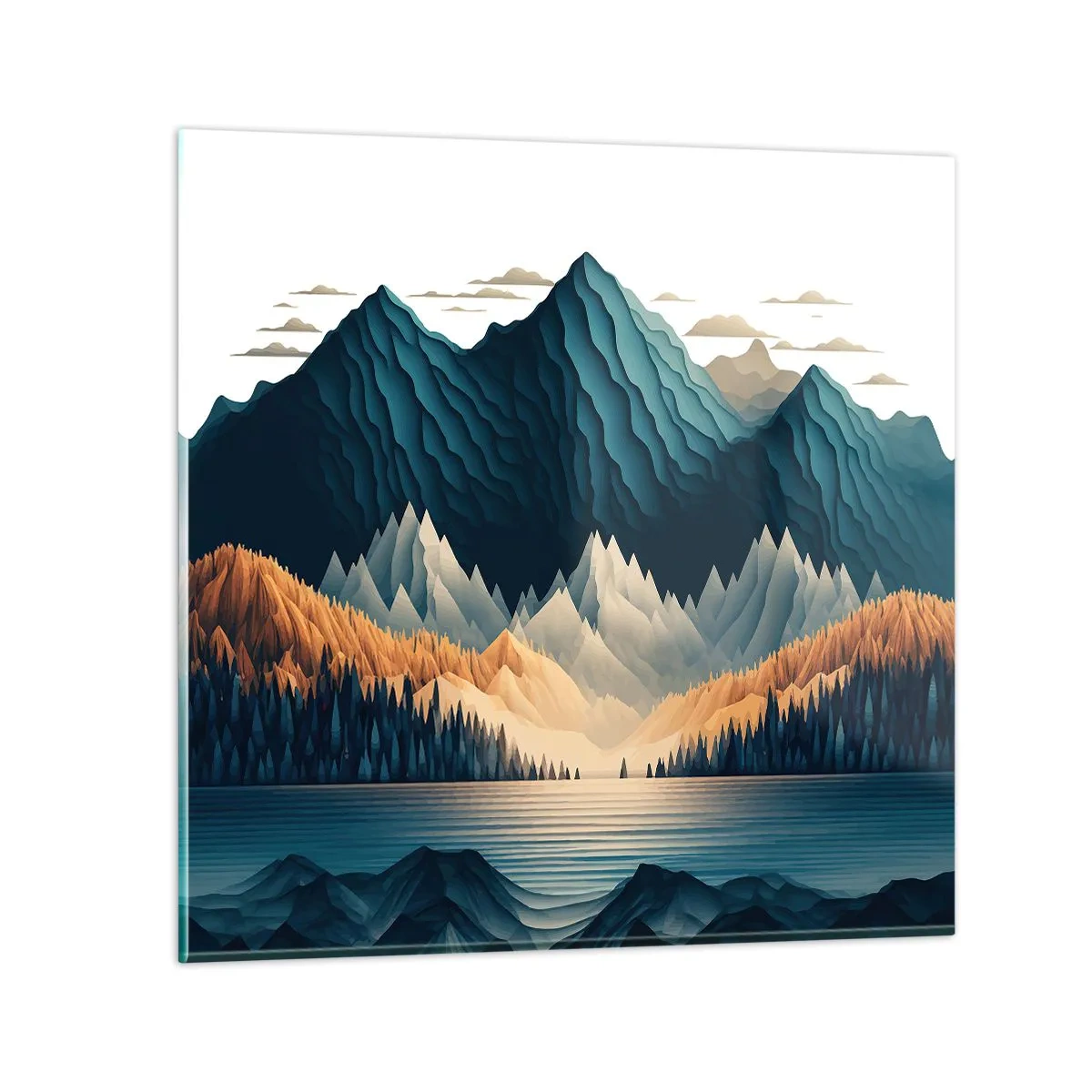 Quadro su vetro - Perfetto paesaggio montano - 50x50 cm