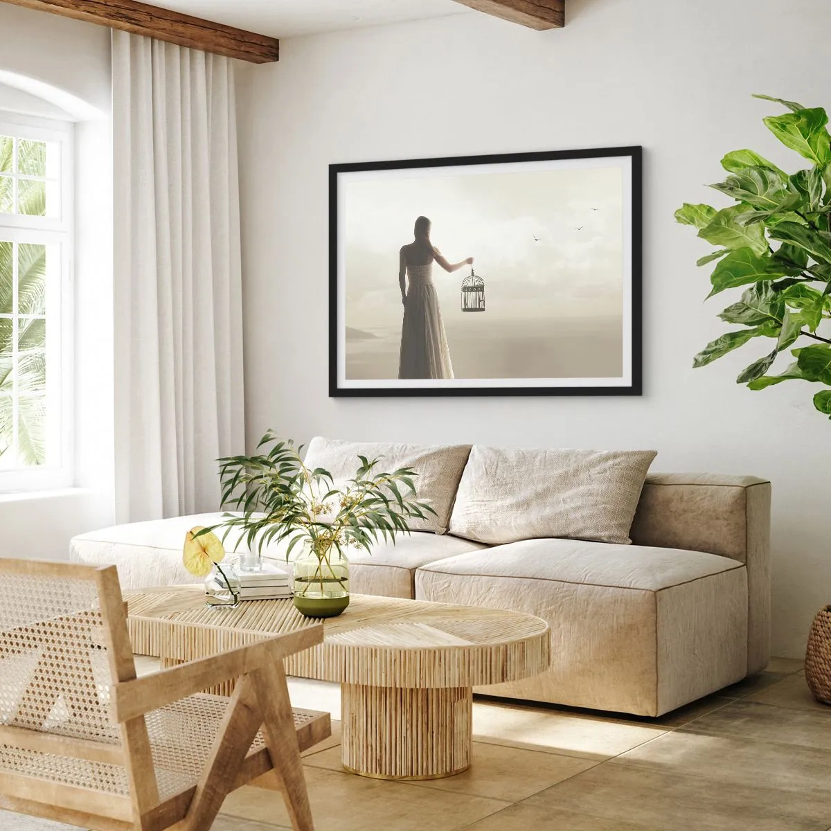 Poster in cornice nera - Sii libera - 40x30 cm