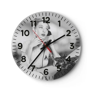 Orologio da parete - Orologio in Vetro - Salve, qui gli anni '50 - 40x40 cm