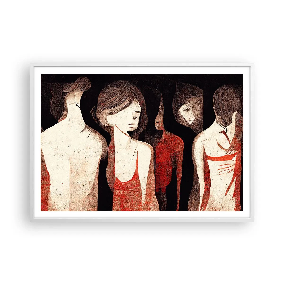 Poster in cornice bianca - Madonne nell'oscurità - 100x70 cm