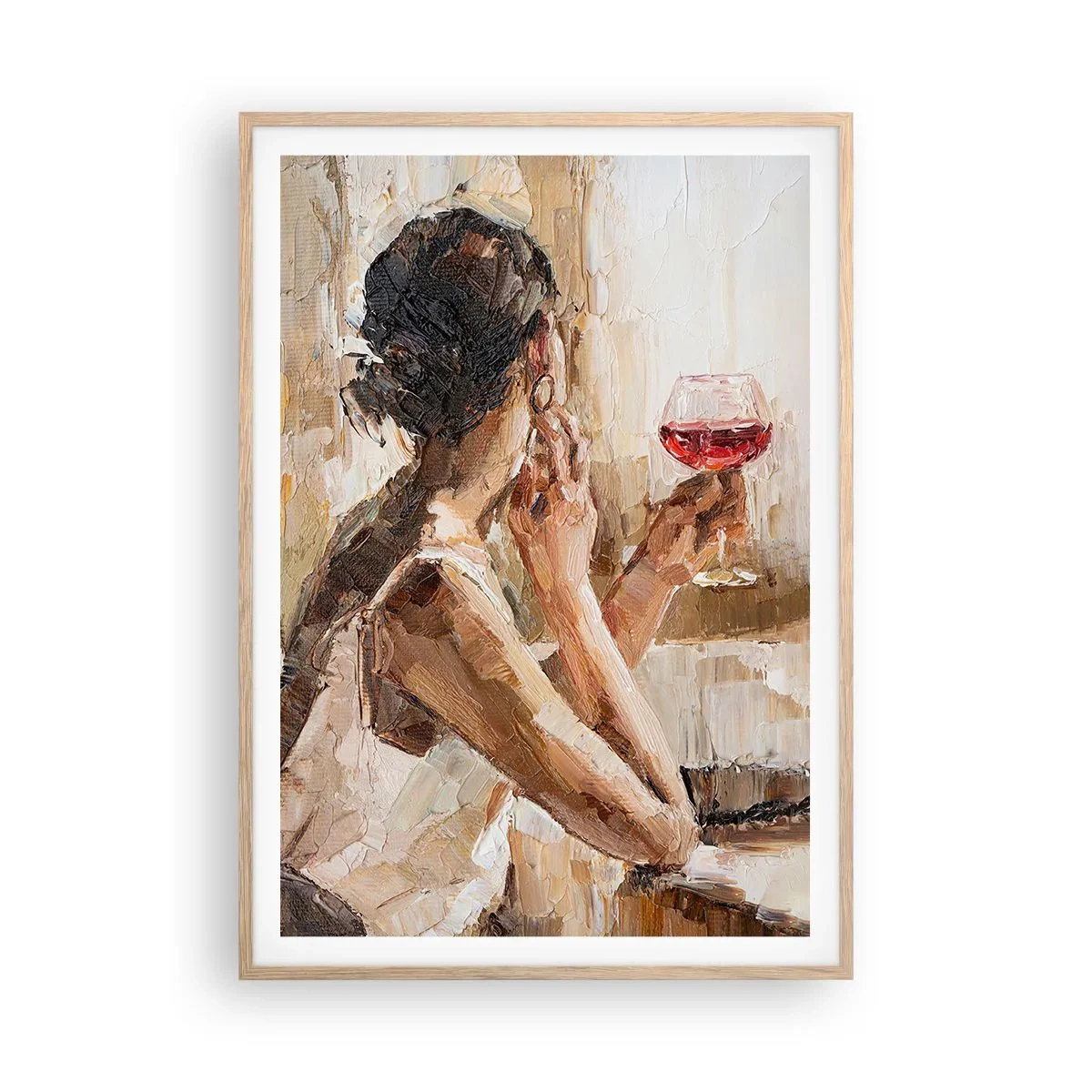 Poster in cornice rovere chiaro - Il sapore di un buon momento - 70x100 cm