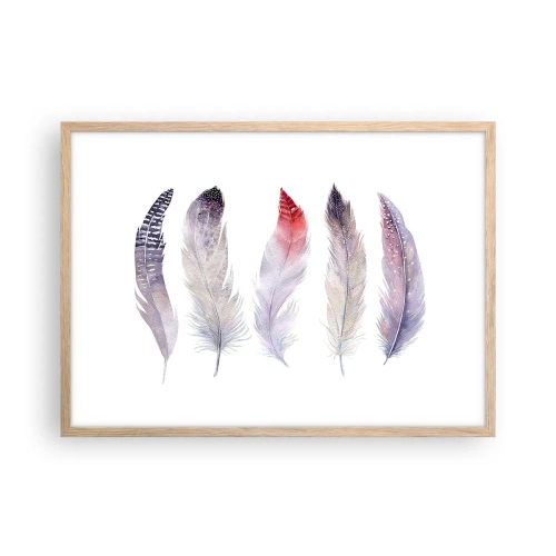 Poster in cornice rovere chiaro - Delicate come una nebbia multicolore - 70x50 cm