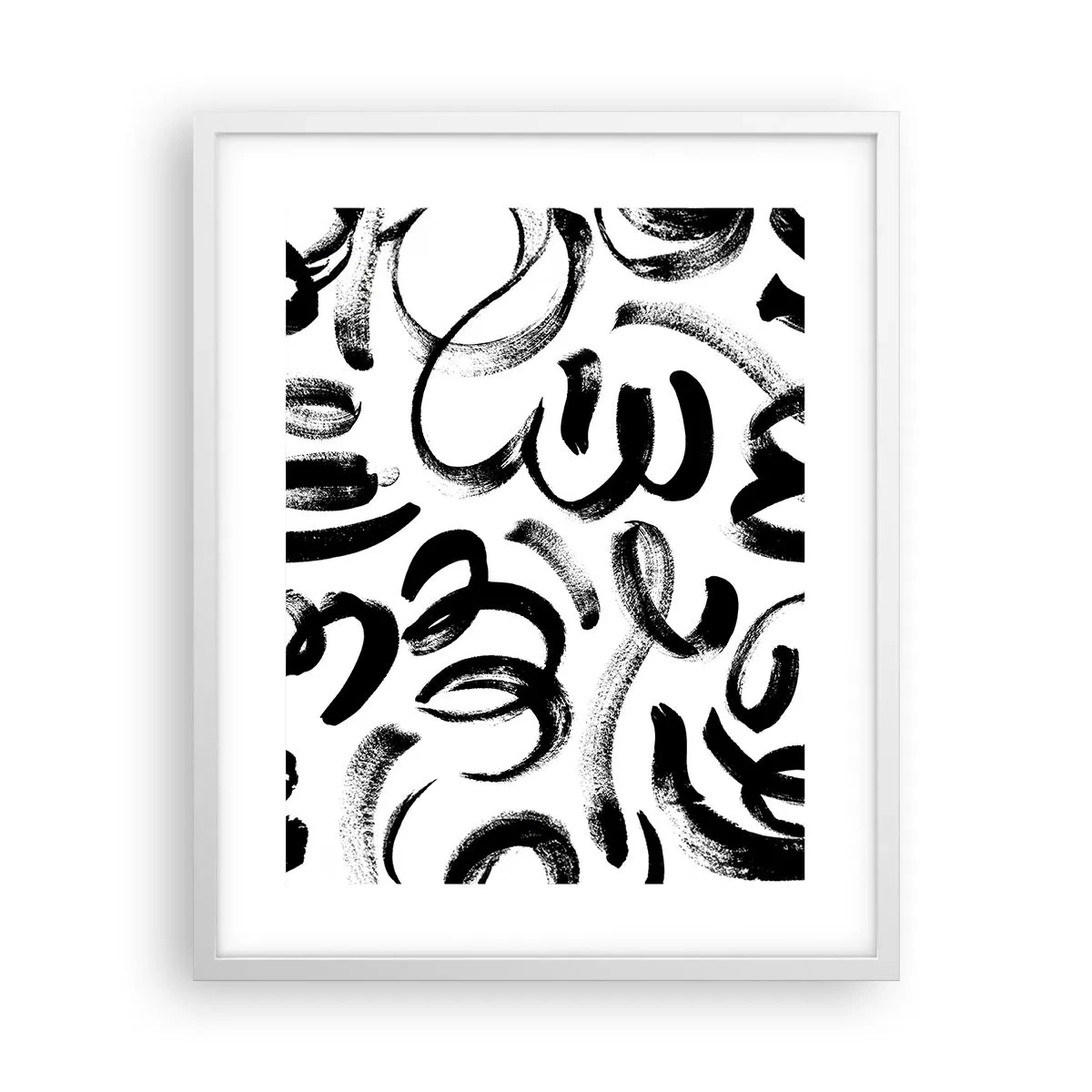 Poster in cornice bianca - Nero su bianco - 40x50 cm