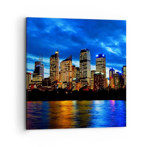 Quadro su tela - Stampe su Tela - Notte di luci e colori - 70x70 cm