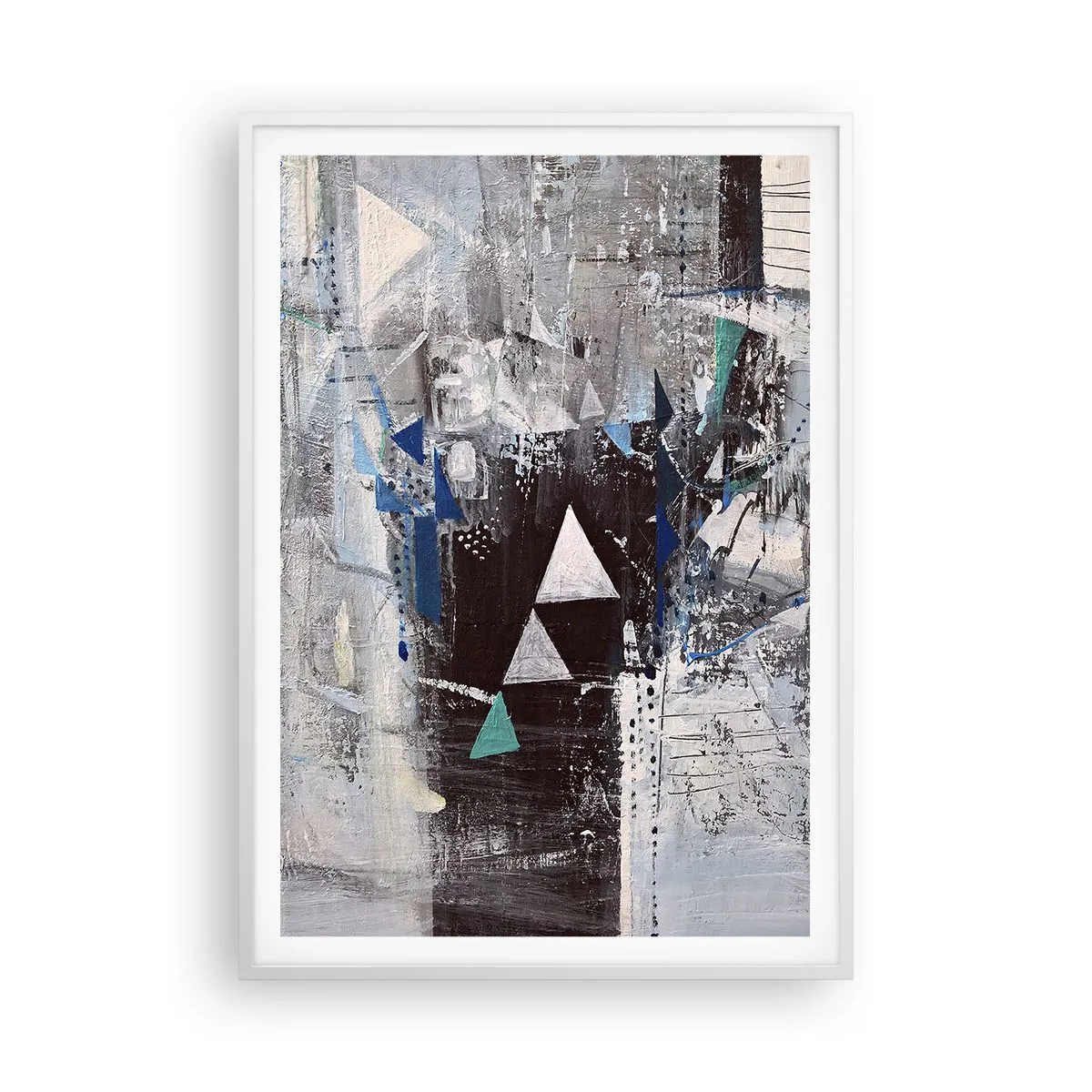 Poster in cornice bianca - L'ordine superiore dei triangoli - 70x100 cm
