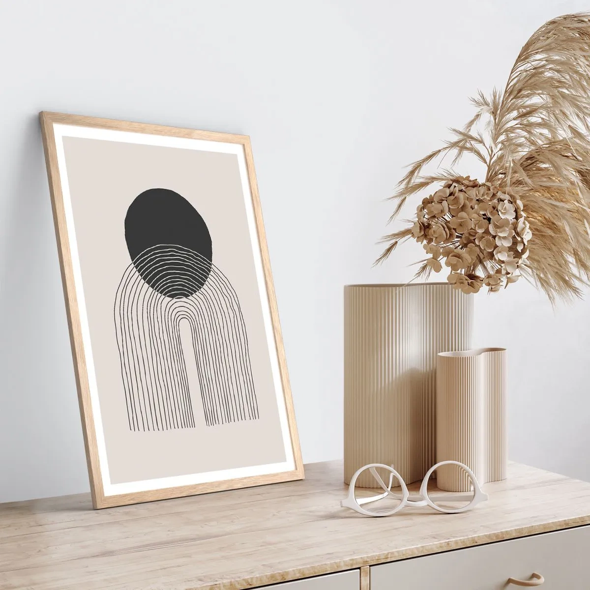 Poster in cornice rovere chiaro - Tremore e fiducia - 40x50 cm