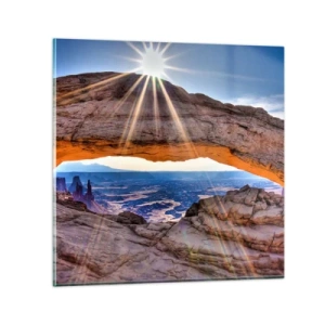 Quadro su vetro - Attraverso il portale di roccia - 30x30 cm