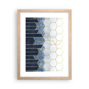 Poster in cornice rovere chiaro - Composizione a ritmo sincopato - 30x40 cm