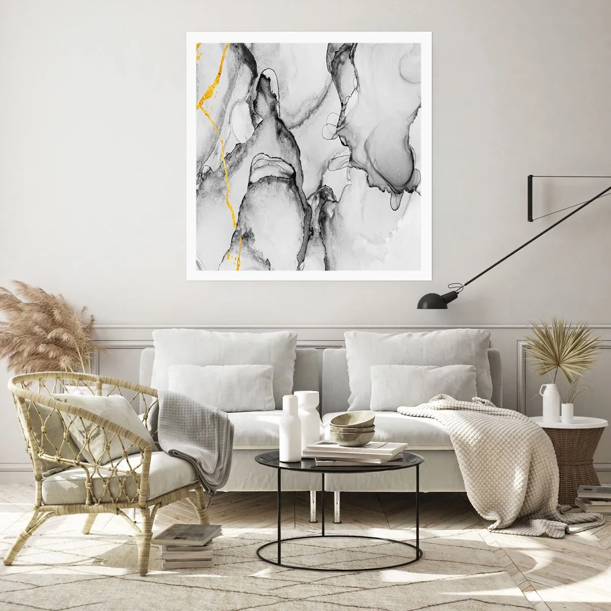 Poster - Composizione con motivo d'oro - 30x30 cm