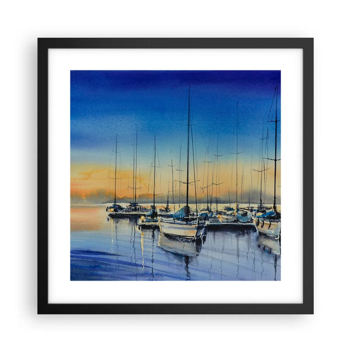 Poster in cornice nera - La fine di una buona giornata - 40x40 cm