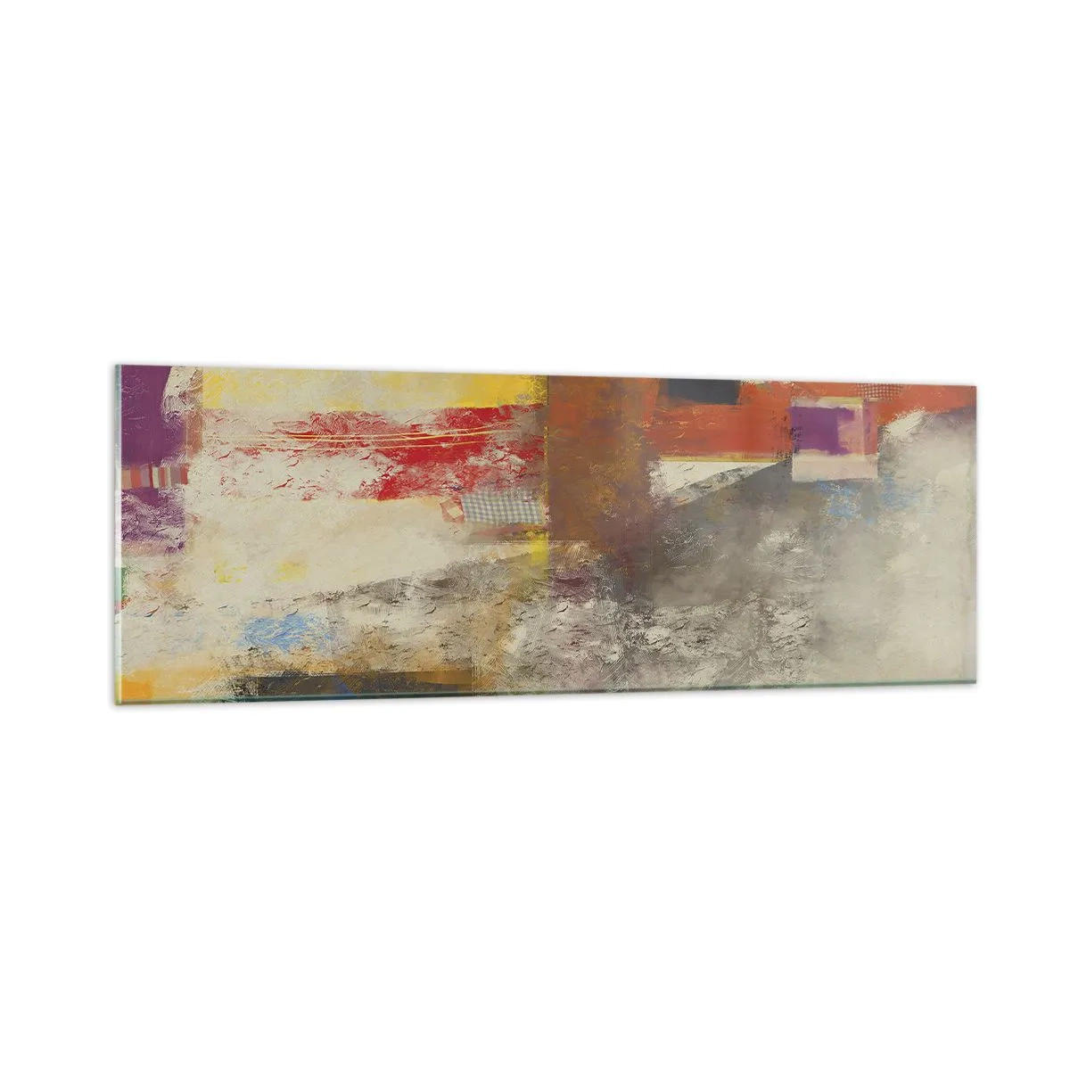 Quadro su vetro - Geometria dei colori - 90x30 cm