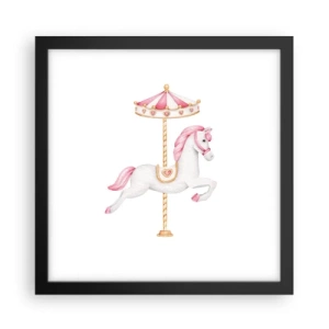 Poster in cornice nera - Partito al galoppo. - 30x30 cm