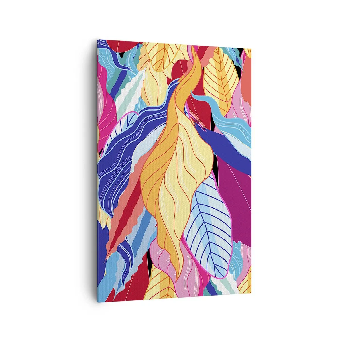Quadro su tela - Stampe su Tela - Le foglie dai colori vivaci creano una composizione dinamica - 80x120cm - Disordine colorato - Decorazione murale moderna per soggiorno e camera da letto ARTTOR