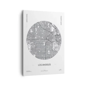 Quadro su tela - Stampe su Tela - Una mappa di Los Angeles in stile minimalista in bianco e nero - 50x70cm - Anatomia di Los Angeles - Decorazione murale moderna per soggiorno e camera da letto ARTTOR
