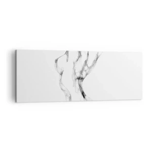 Quadro su tela - Stampe su Tela - Linee delicate e astratte che ricordano scie di fumo su uno sfondo chiaro - 140x50cm - Bella e forte - Decorazione murale moderna per soggiorno e camera da letto ARTTOR