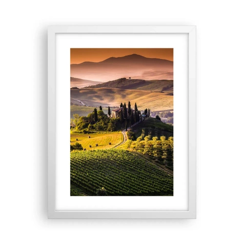 Poster in cornice bianca - Arcadia: paesaggio toscano - 30x40 cm