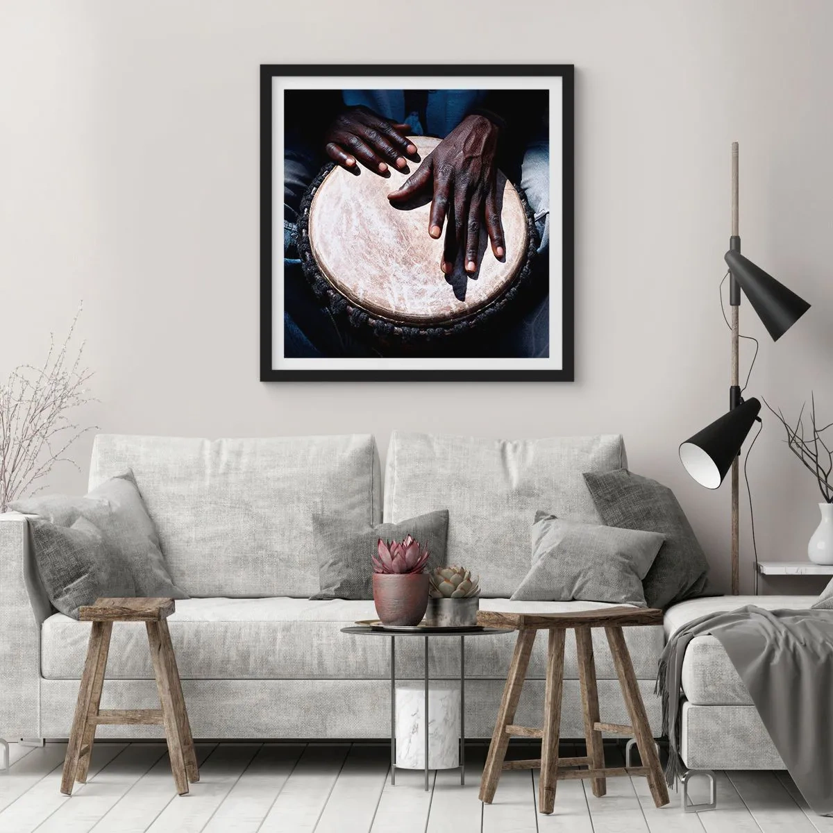 Poster in cornice nera - Vivi al tuo ritmo - 30x30 cm