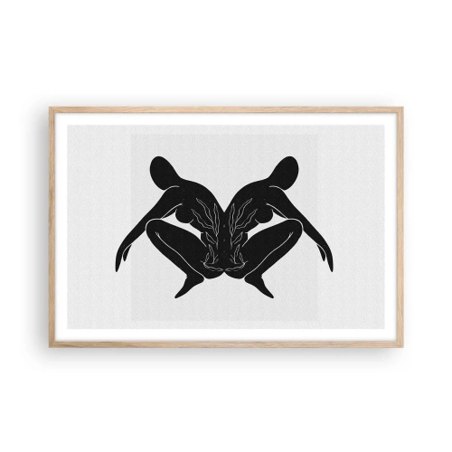 Poster in cornice rovere chiaro - Anima comune - 91x61 cm