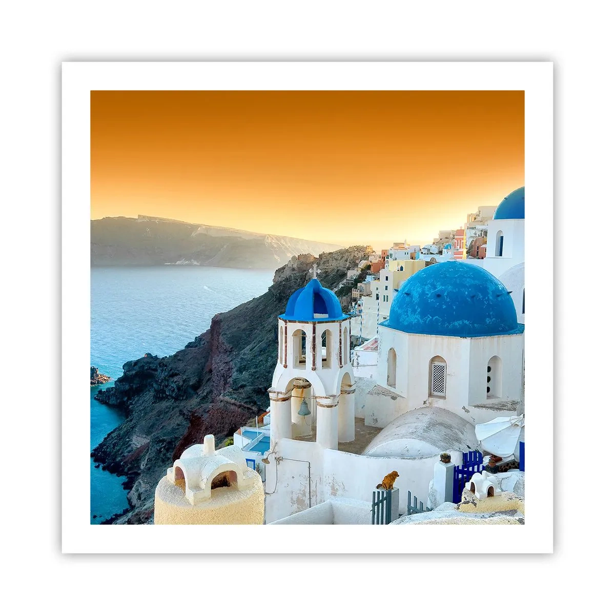 Poster - Santorini: aggrappate alle rocce - 60x60 cm