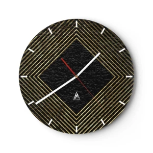 Orologio da parete - Orologio in Vetro - Geometria in stile glamour - 40x40 cm