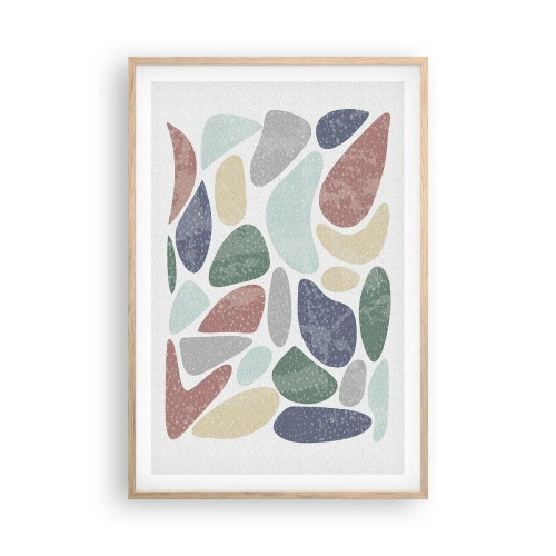 Poster in cornice rovere chiaro - Mosaico di colori incipriati - 61x91 cm