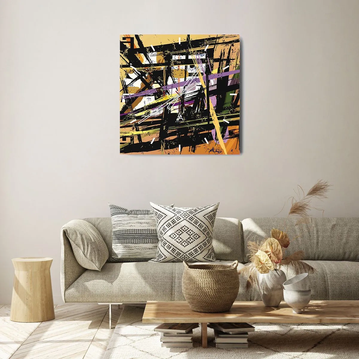 Orologio da parete - Orologio in Vetro - Taglio netto - 40x40 cm