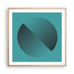 Poster in cornice rovere chiaro - Cerchio: variazione geometrica - 60x60 cm