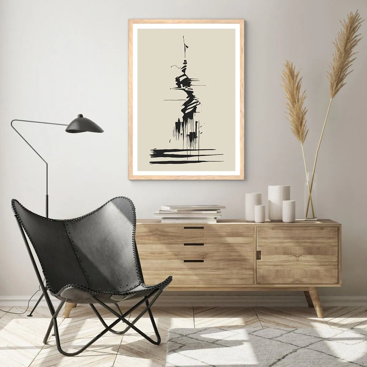 Poster in cornice rovere chiaro - Astrazione frettolosa - 40x50 cm