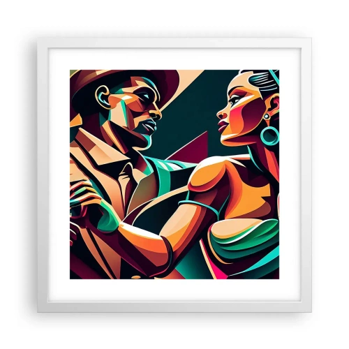 Poster in cornice bianca - Al ritmo del cuore - 40x40 cm
