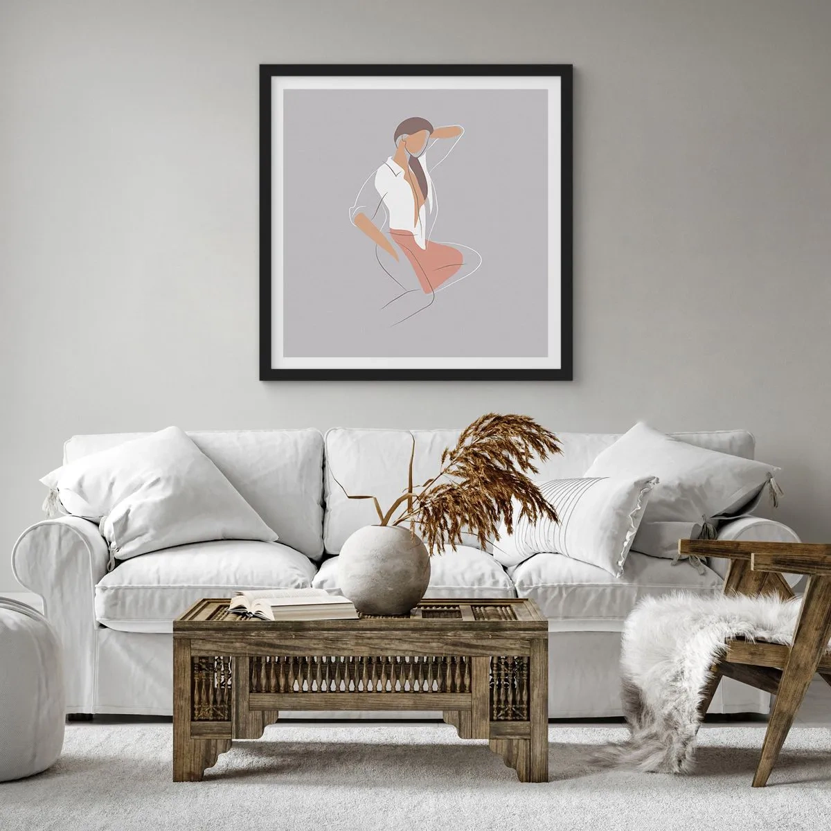 Poster in cornice nera - Profilo di bellezza - 40x40 cm