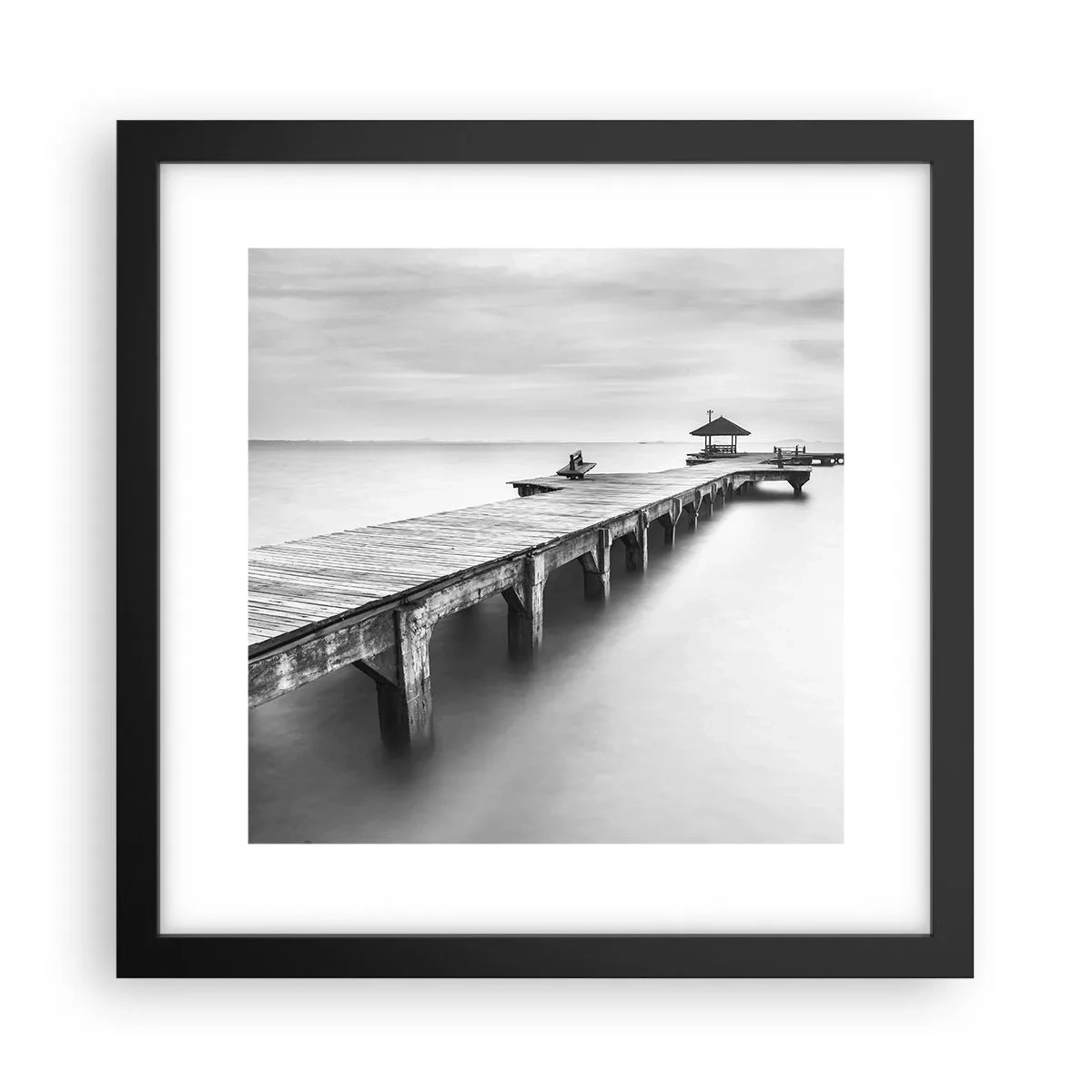 Poster in cornice nera - Sempre più lontano. - 30x30 cm