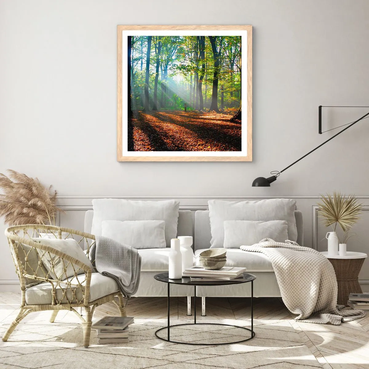 Poster in cornice rovere chiaro - Luci e ombre - 30x30 cm