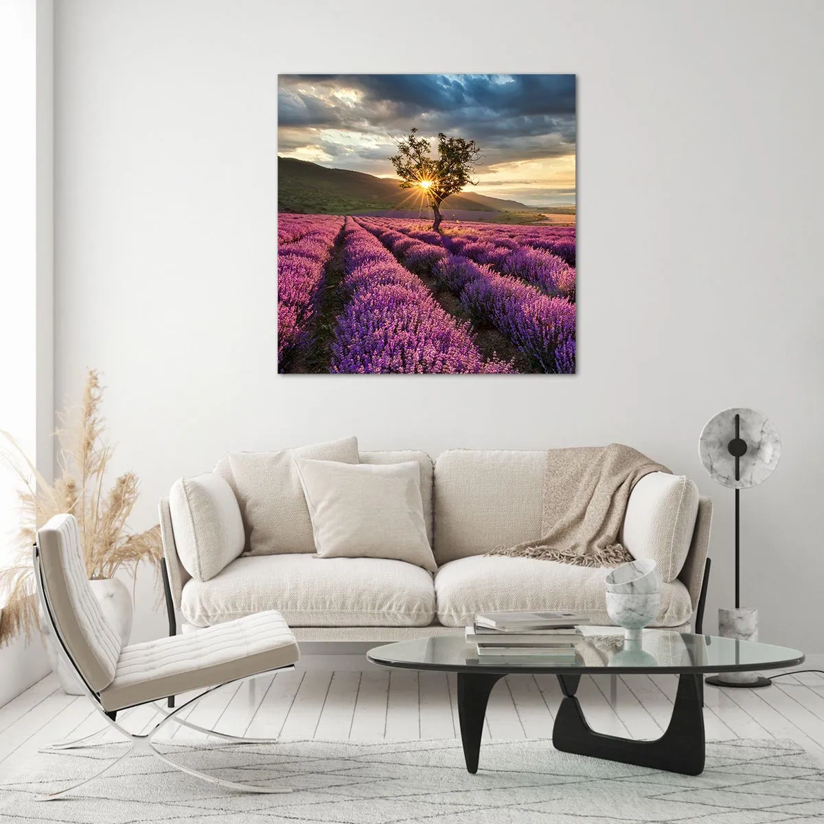 Quadro su vetro - Aroma di colore lilla - 60x60 cm