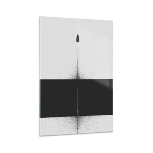Quadro su vetro - Un proiettile simbolico in stile minimalista e astratto. - 70x100cm - Dritto allo scopo - Decorazione murale moderna per soggiorno e camera da letto ARTTOR