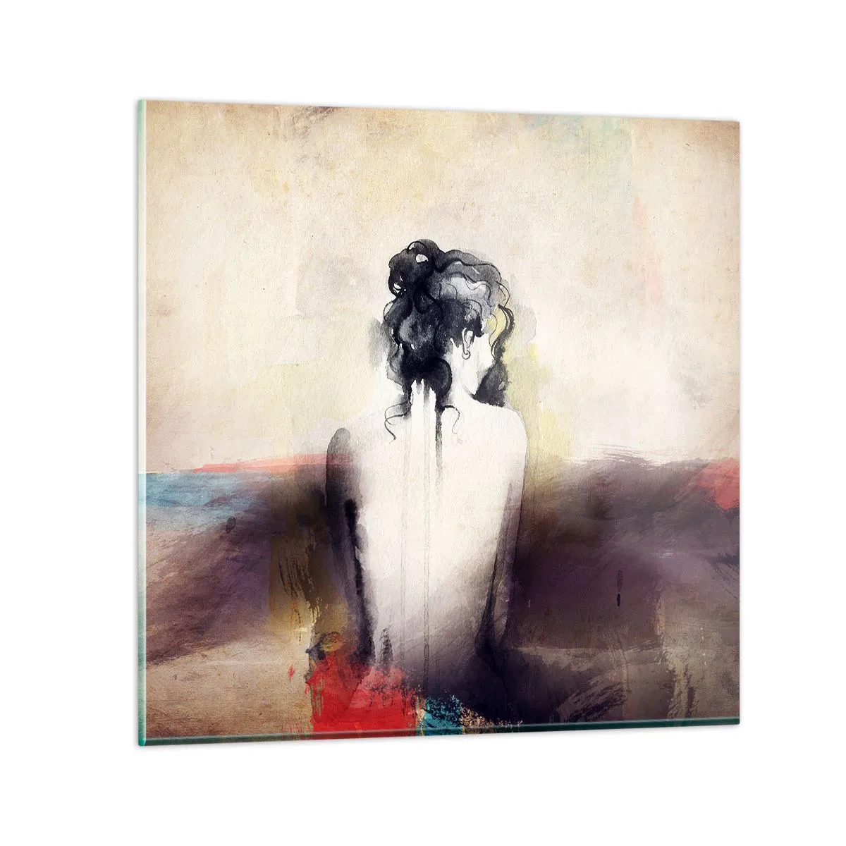 Quadro su vetro - Linee miti, forme ovali - 70x70 cm