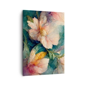 Quadro su tela - Stampe su Tela - Fiori delicati in colori pastello - 50x70cm - Delicatezza pura - Decorazione murale moderna per soggiorno e camera da letto ARTTOR